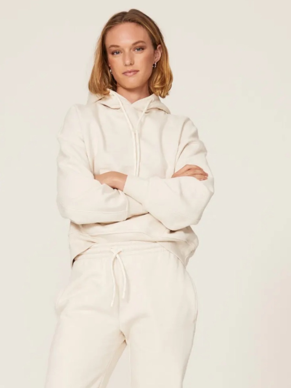 The Arrivals Cream Lounge Hoodie  - Women Size XL